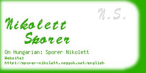 nikolett sporer business card